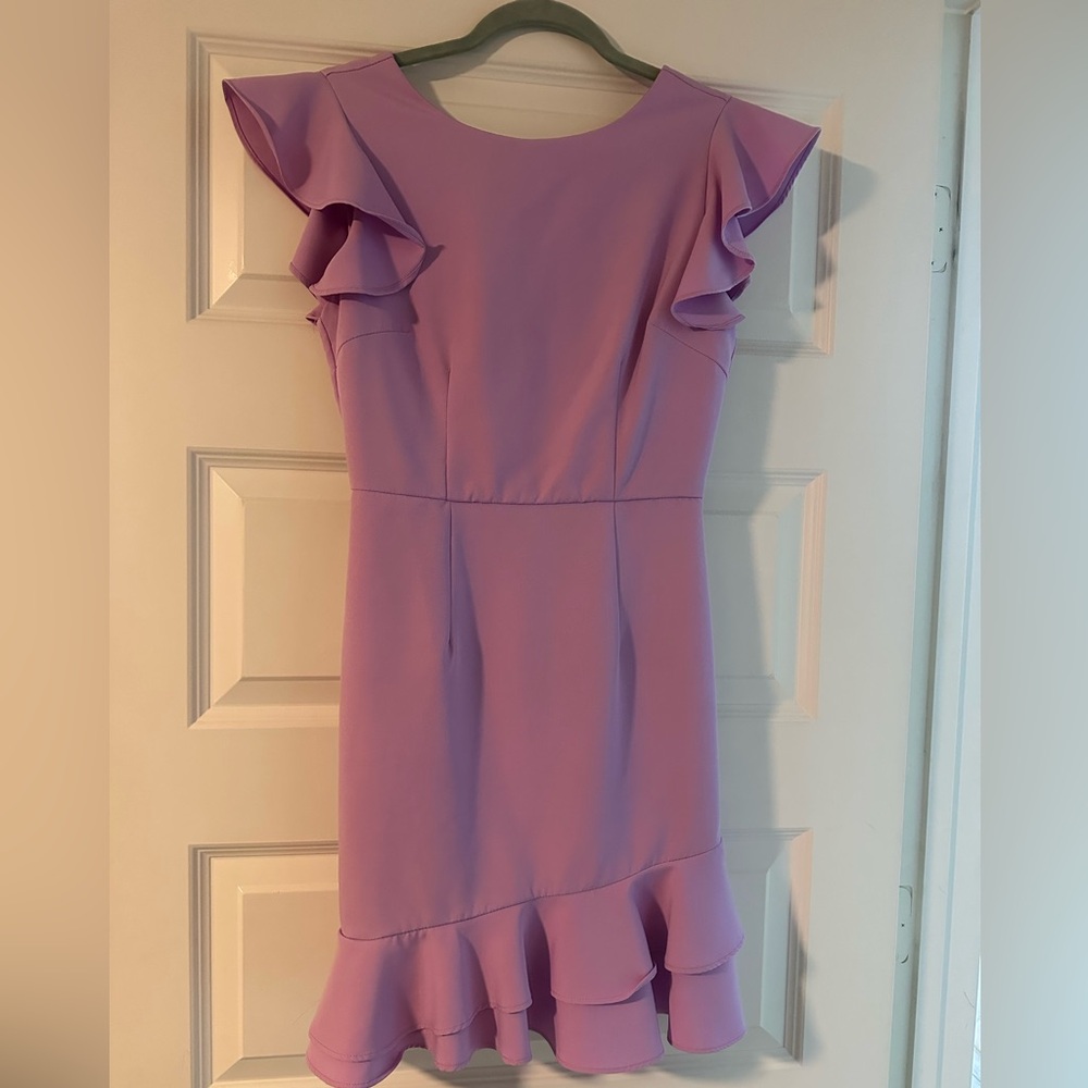 Elegant Lavender Ruffle Dress